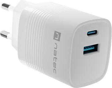 Image du produit Genesis NATEC ŁADOWARKA RIBERA GAN 1X USB-A + 1X USB-C 30W BIAŁA NUC-2140 (30 W, 2 ports)