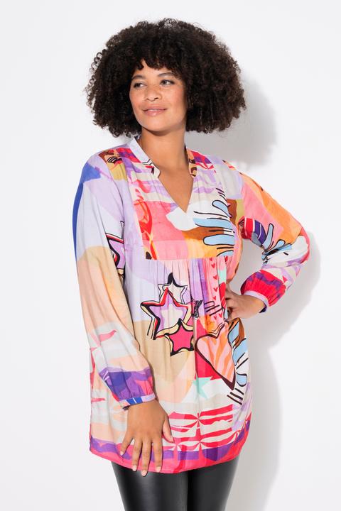 Image du produit Angel of Style Tunika, A-Linie, Alloverdruck, Langarm (50)