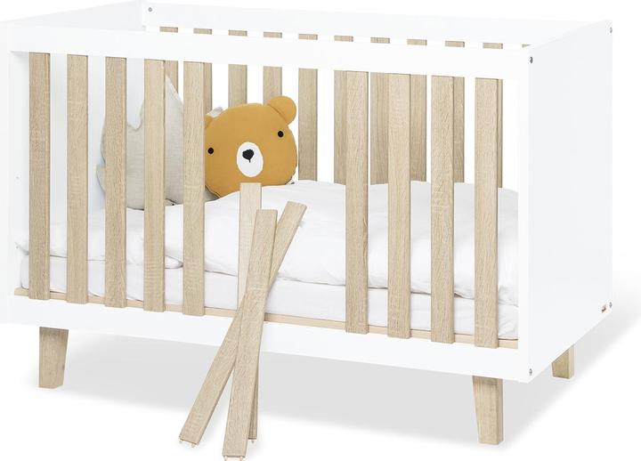 Lit D'Enfant Pinolino Hanna - 120x60 Cm, En Hêtre Massif, Sommier Réglable - Dès La Naissance