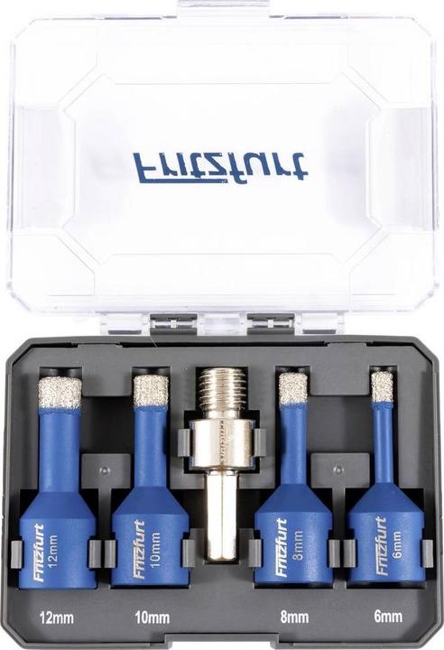 Produktbild Fritzfurt 1191-3142 Diamantbohrer-Set 5teilig 6 mm, 8 mm, 10 mm, 12 mm Gesamtl (10 Millimeter, 12 Millimeter, 6 Millimeter, 8 Millimeter)