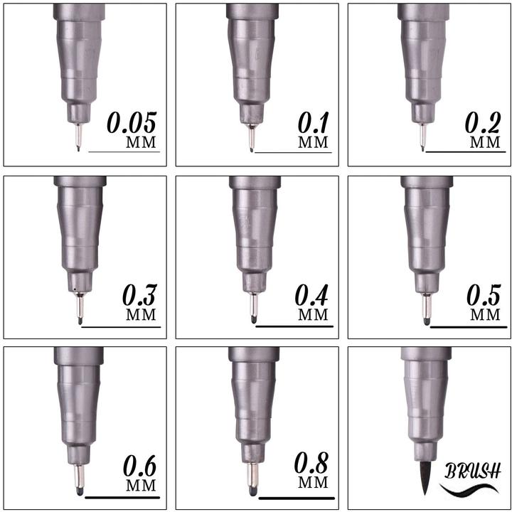Produktbild I Am Creative Fineliner & Brush Pen (Grau/Schwarz, 9 x)