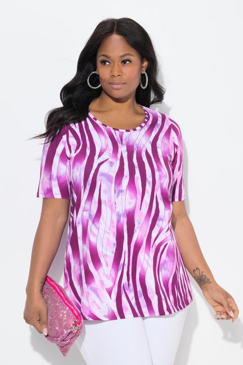 Produktbild Ulla Popken T-Shirt, Zebra-Design, A-Linie, Rundhals, Halbarm (42, 44)