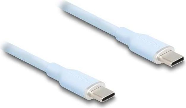 Actual product image Delock USB 2.0 cable USB Type-C male to male PD 3.0 60 W 2.5 m blue Siliko (2.50 m, USB 2.0, 60 W)