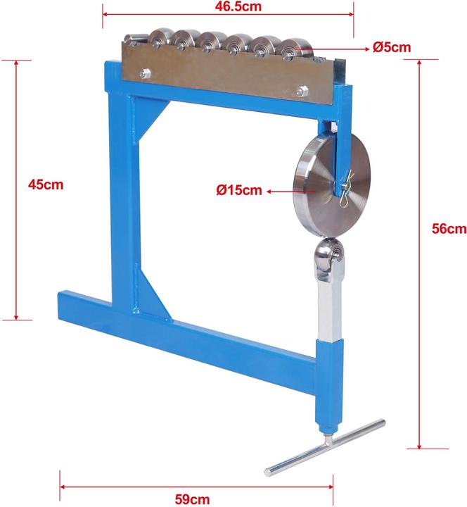 Produktbild Wiltec Rollenstreckmaschine English Wheel 15mm 6 Rollen Blechbearbeitung Metall