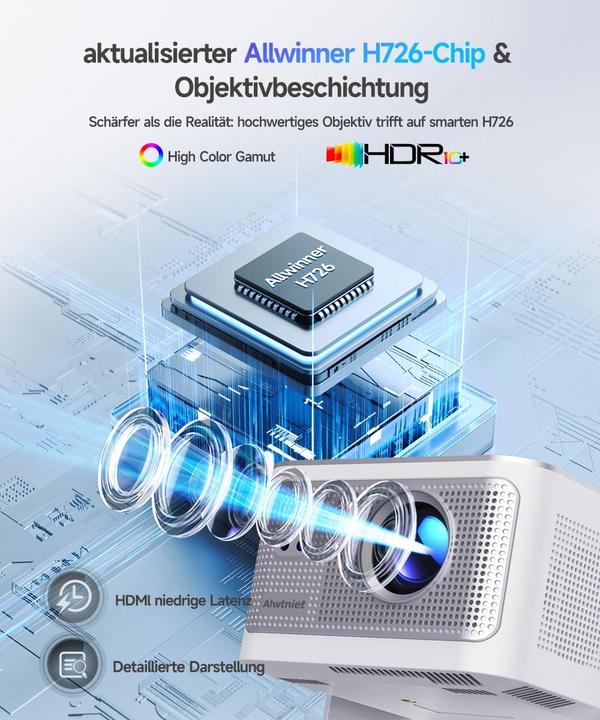 Produktbild Alwtniet Mini Beamer mit Android 14 (Full HD, 600 lm)