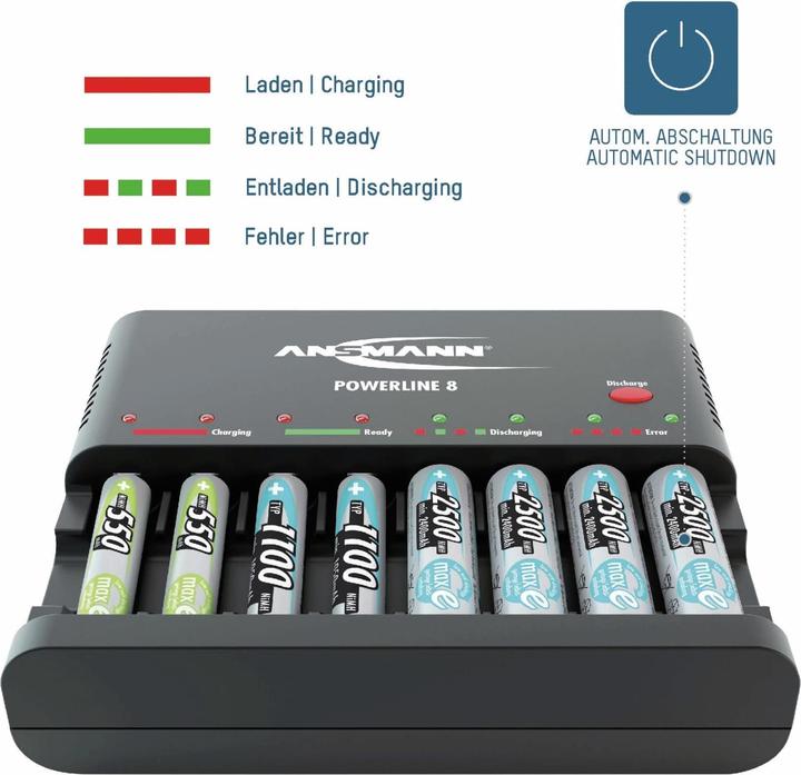 Image du produit Ansmann Ligne électrique 8 (1 pcs, AAA, AA, Chargeurs sans batterie)