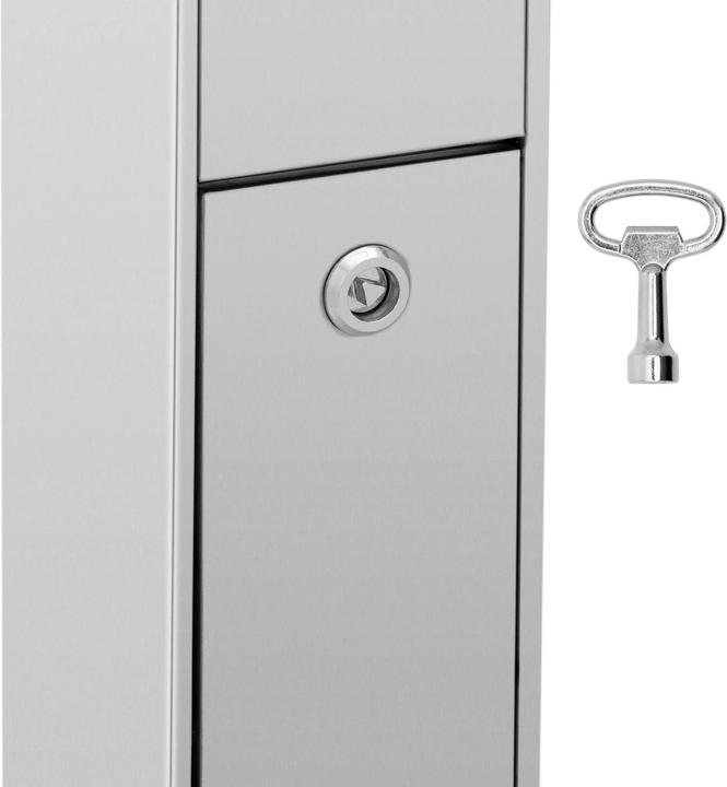 Actual product image Ulsonix Outdoor Standing Ashtray - for outdoors & indoors - lockable - 22 x 21.5 x 120.5 cm