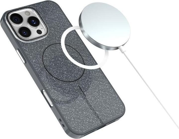 Actual product image OEM Glitter Thin Mag case for iPhone 16 Pro 6,3" black (Apple iPhone 16 Pro)