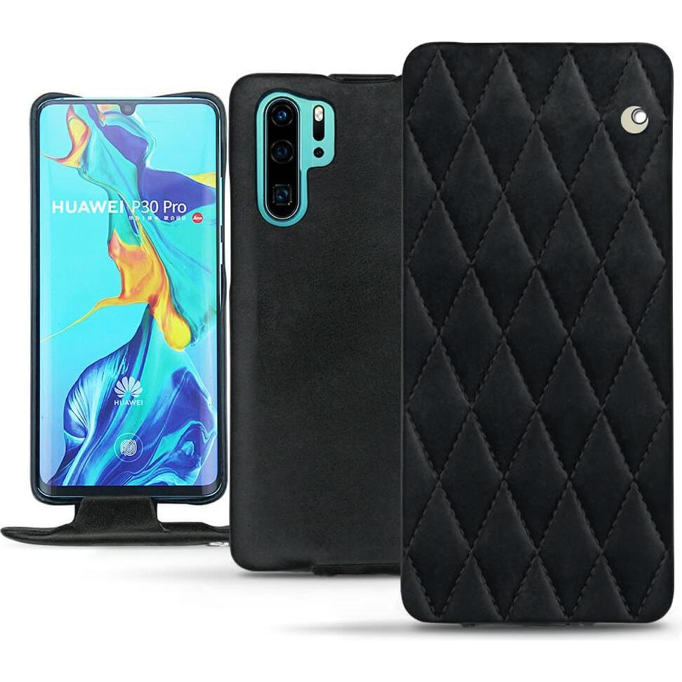 Noreve Lederschutzhülle vertikal (Huawei P30 Pro), Smartphone Hülle, Schwarz