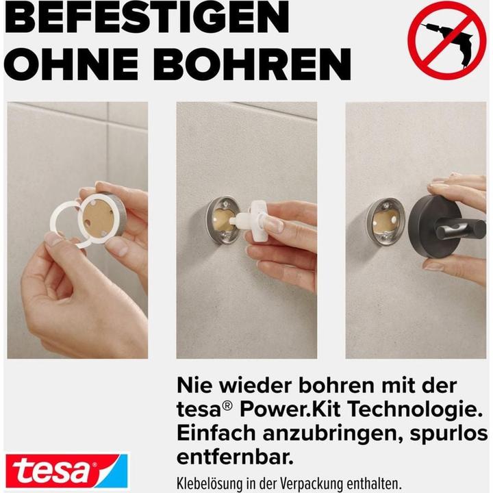 Actual product image tesa ® MOON bathrobe hooks in Graphite