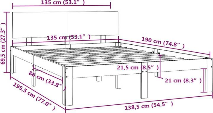 Produktbild vidaXL Primula (135 x 190 cm)