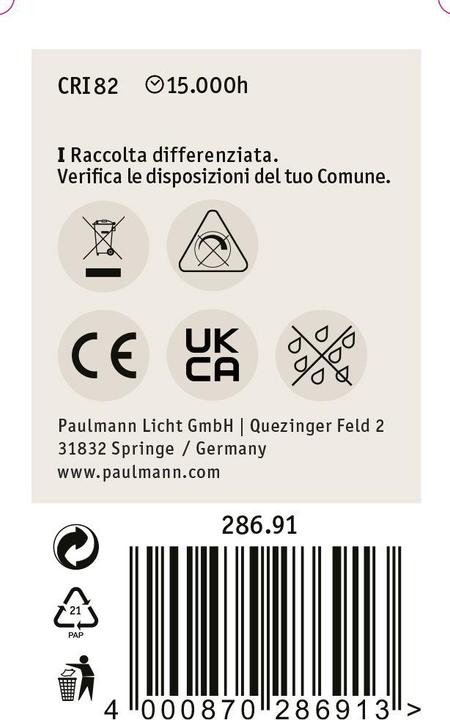Productafbeelding Paulmann Drop (E27, 2.60 W, 250 lm, 1 x, F)
