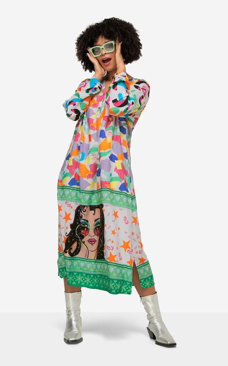 Produktbild Angel of Style Kleid, Midilänge, Patch-Druck, Tunika-Ausschnitt, Langarm (50)