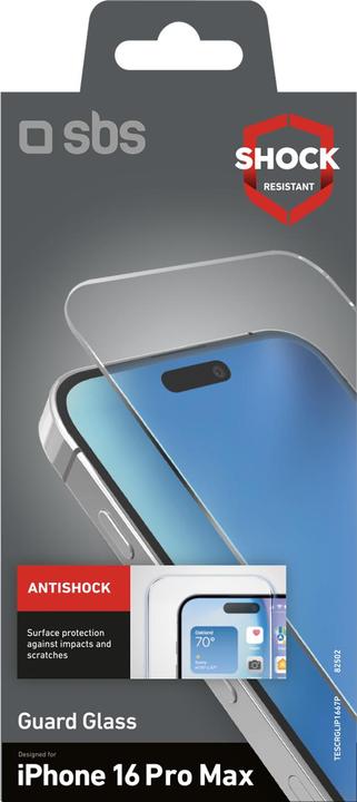 Image du produit SBS Protection d'écran en verre (1 pièce(s), Apple iPhone 16 Pro Max)