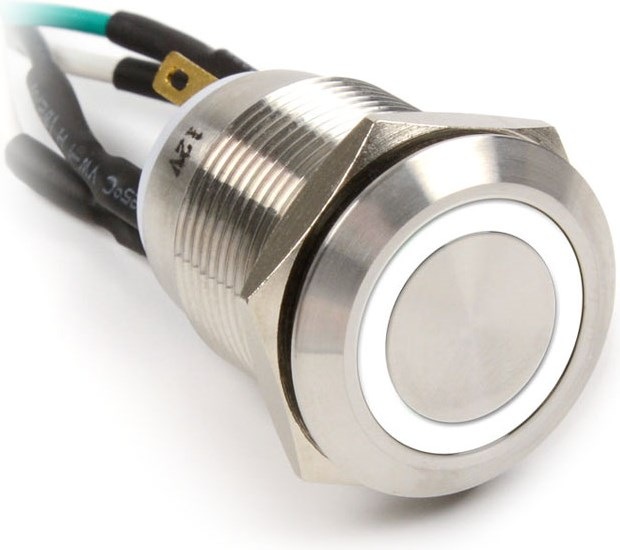 Produktbild Impactics Spactics Power Button für PC 19 mm, IP67 weisse LED (LAN 22 IP67 VA WH 1)