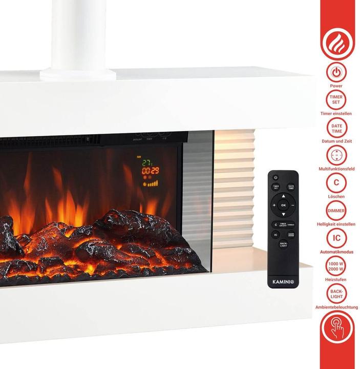 Actual product image Kaminio LIZ electric fireplace with stovepipe