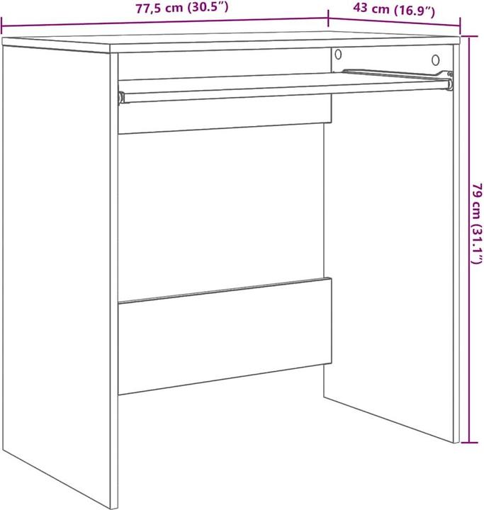 Image du produit vidaXL Moderner Schreibtisch (43 x 43 x 79 cm)