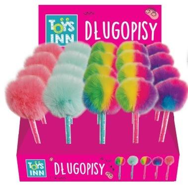 Stnux Długopis pompon z grą 12szt / display