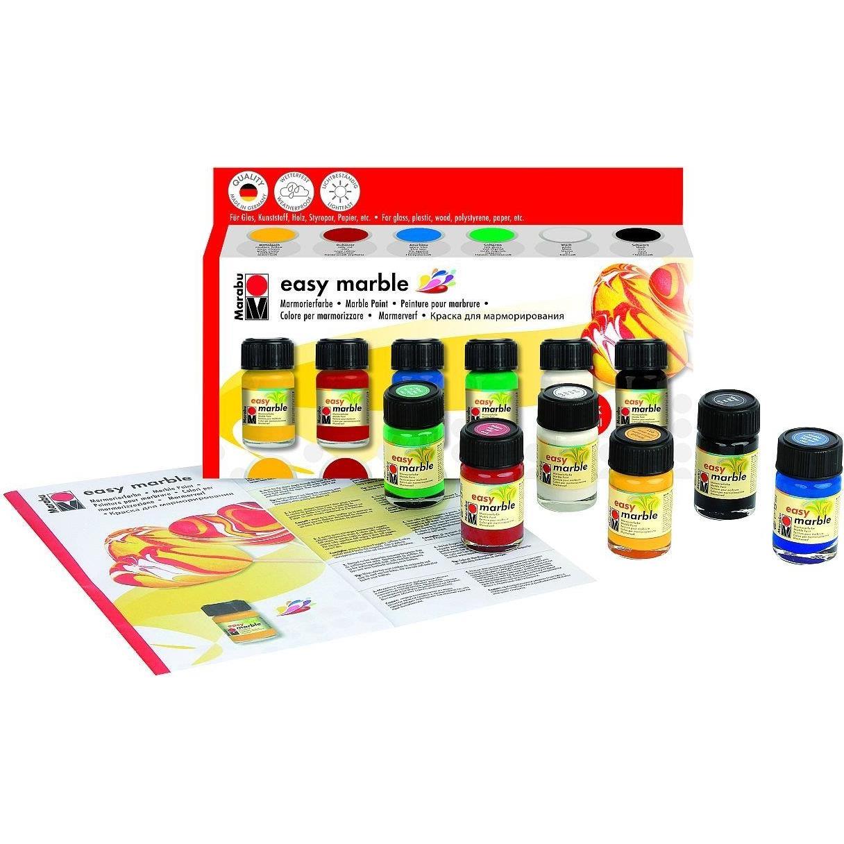 Thumbnail - Marabu, Künstlerfarbe + Bastelfarbe, Easy Marble (Mehrfarbig, 90 ml)