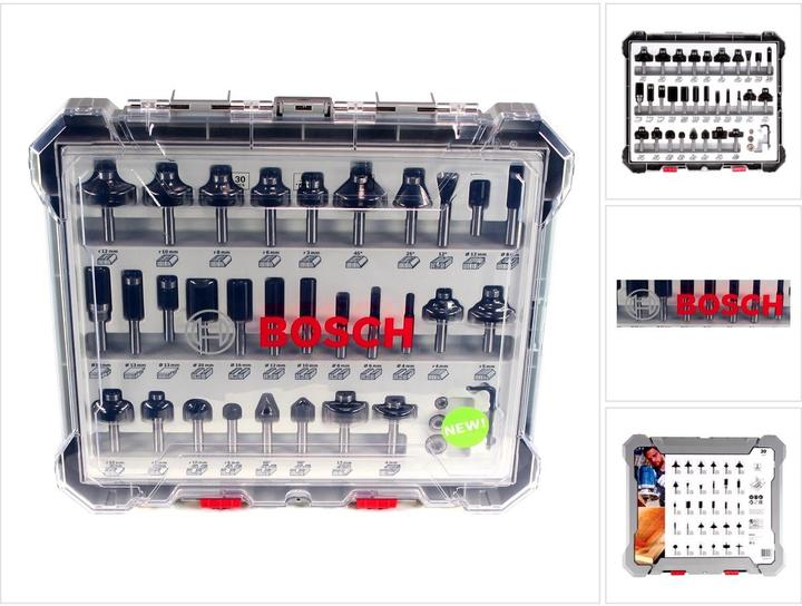 30-teiliges Fräser-Set, 8-mm-Schaft für Handfräsen