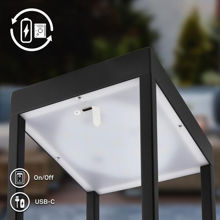 Produktbild Briloner Akku LED Tischleuchte, Schwarz (450 lm)