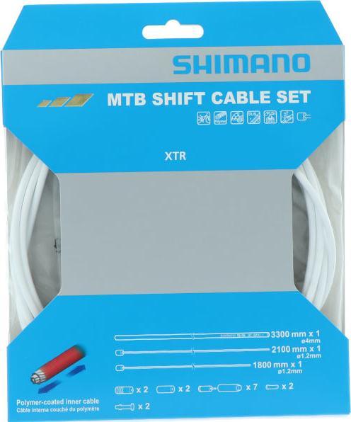 Actual product image Shimano MTB XTR polymer-coated shift cable set 3300 mm White