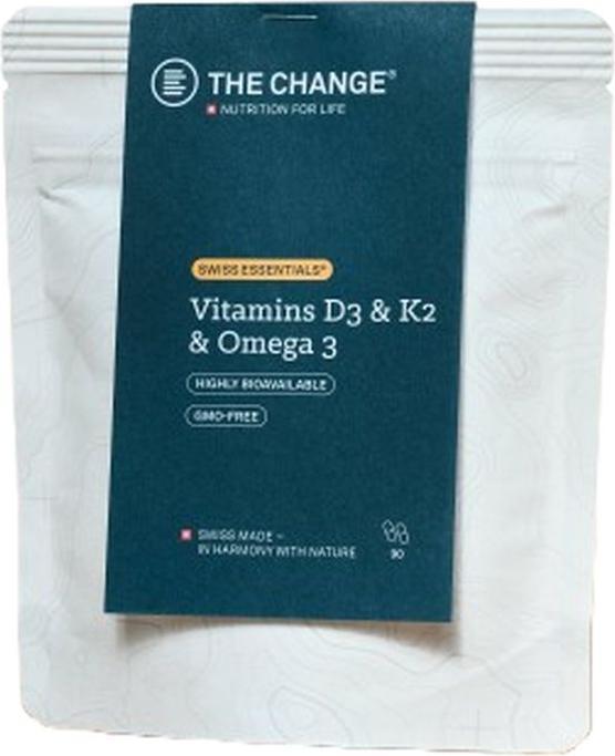 Produktbild BE THE CHANGE Vitamins D3 & K2 & Omega 3 (90 Stück, Kapseln, 53 g)