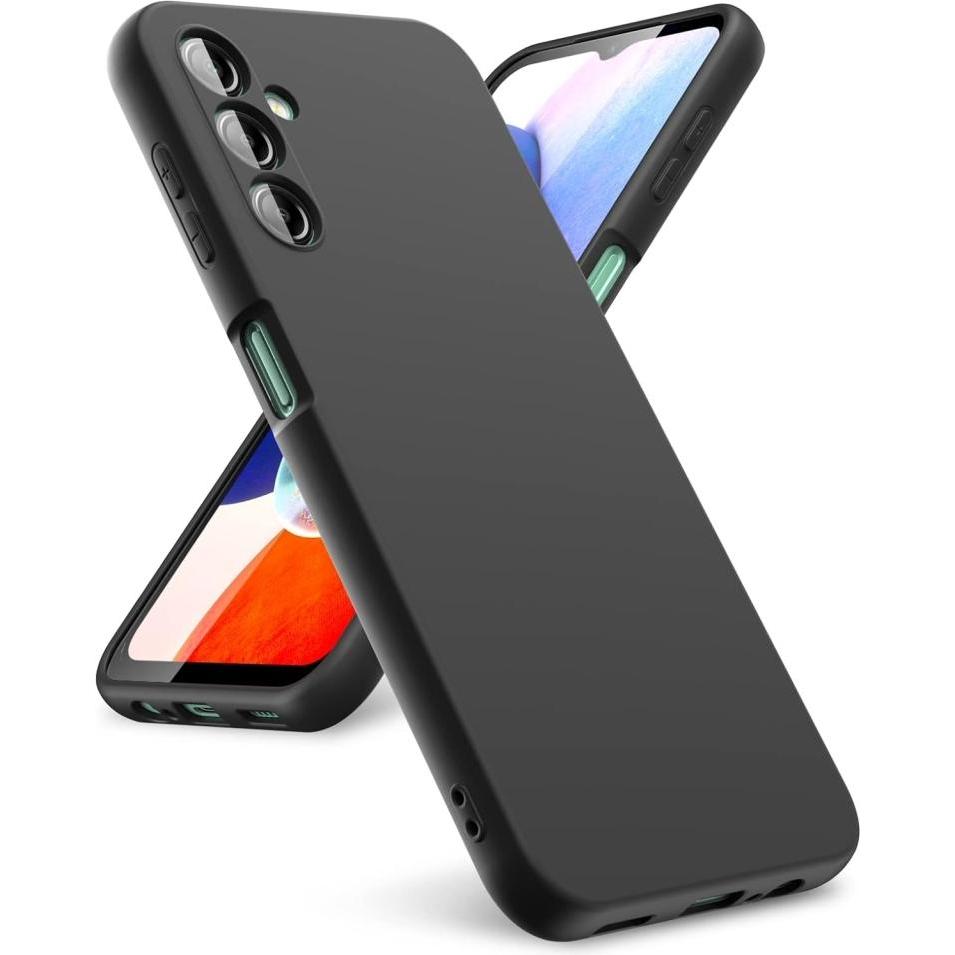 Screenguard Samsung Galaxy A14 5G Liquid Silicone Case Hülle (Samsung Galaxy A14 5G), Smartphone Hülle, Schwarz
