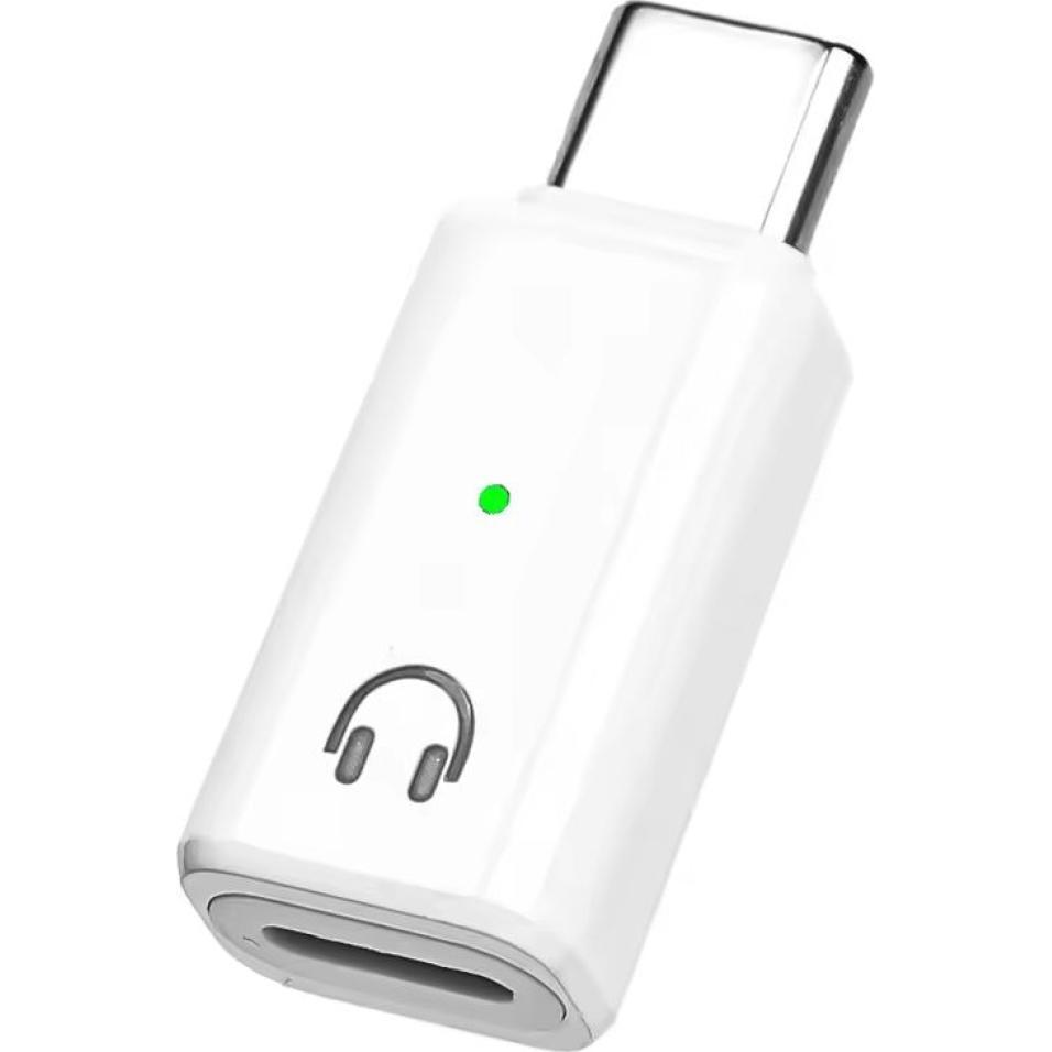 PowerGuard Adattatore audio per cuffie HeadConnect Lightning USB-C 2 in 1 (USB tipo C, Lightning), Adattatore dispositivo mobile, Bianco