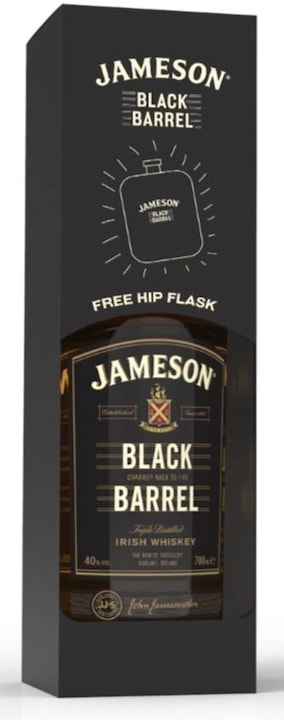Actual product image Jameson Black Barrel 0.7 litre 40 % vol. + hip flask (Irish whiskey)