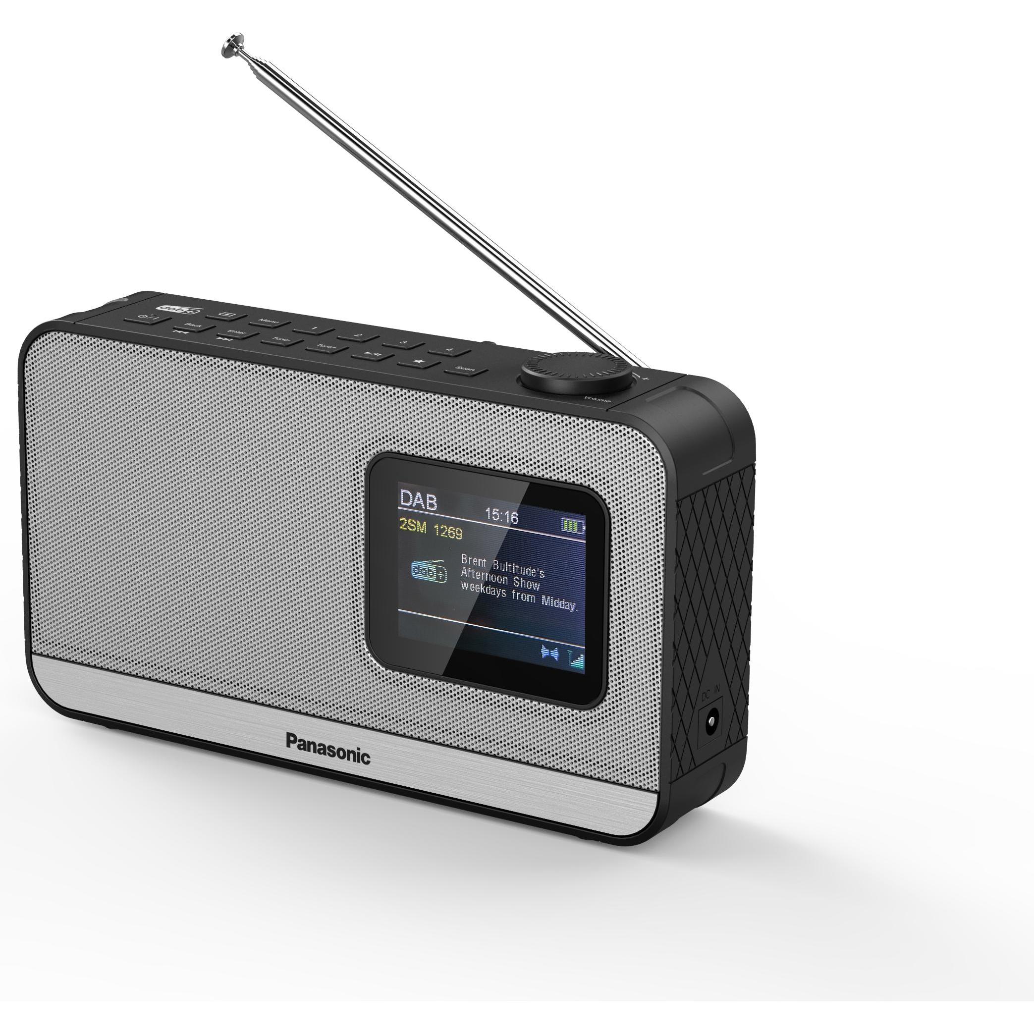Panasonic RF-D15EG-K (DAB+, FM, Bluetooth), Radio, Silber, Schwarz