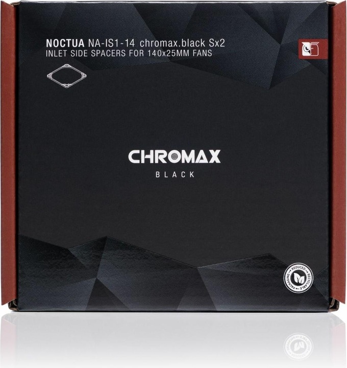 Actual product image Noctua NA-IS1-14 chromax.black spacer for 140 mm fan - set of 2
