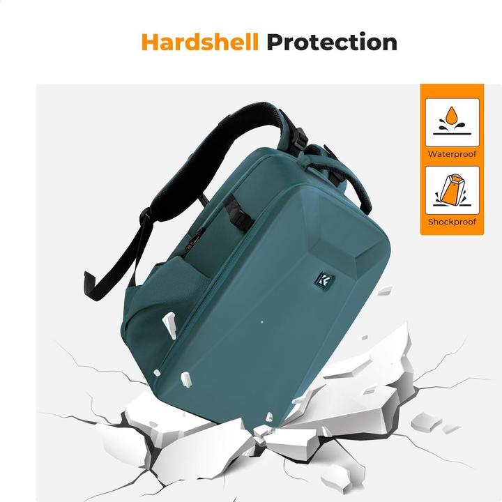 Image du produit K&F Concept Sac à dos rigide pour appareil photo avec compartiment ordinateur 15,6 pouces (Sac à dos photo, 22 l)
