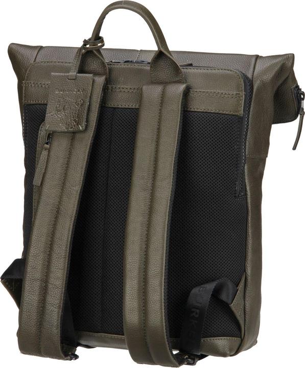 Actual product image Burkely Minimal Mason Unisex Rolltop Backpack - 14 inch laptop compartment - Green (21 l)