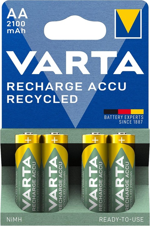 Actual product image Varta Recharge Accu Recycled (4 pcs., AA, 2100 mAh)