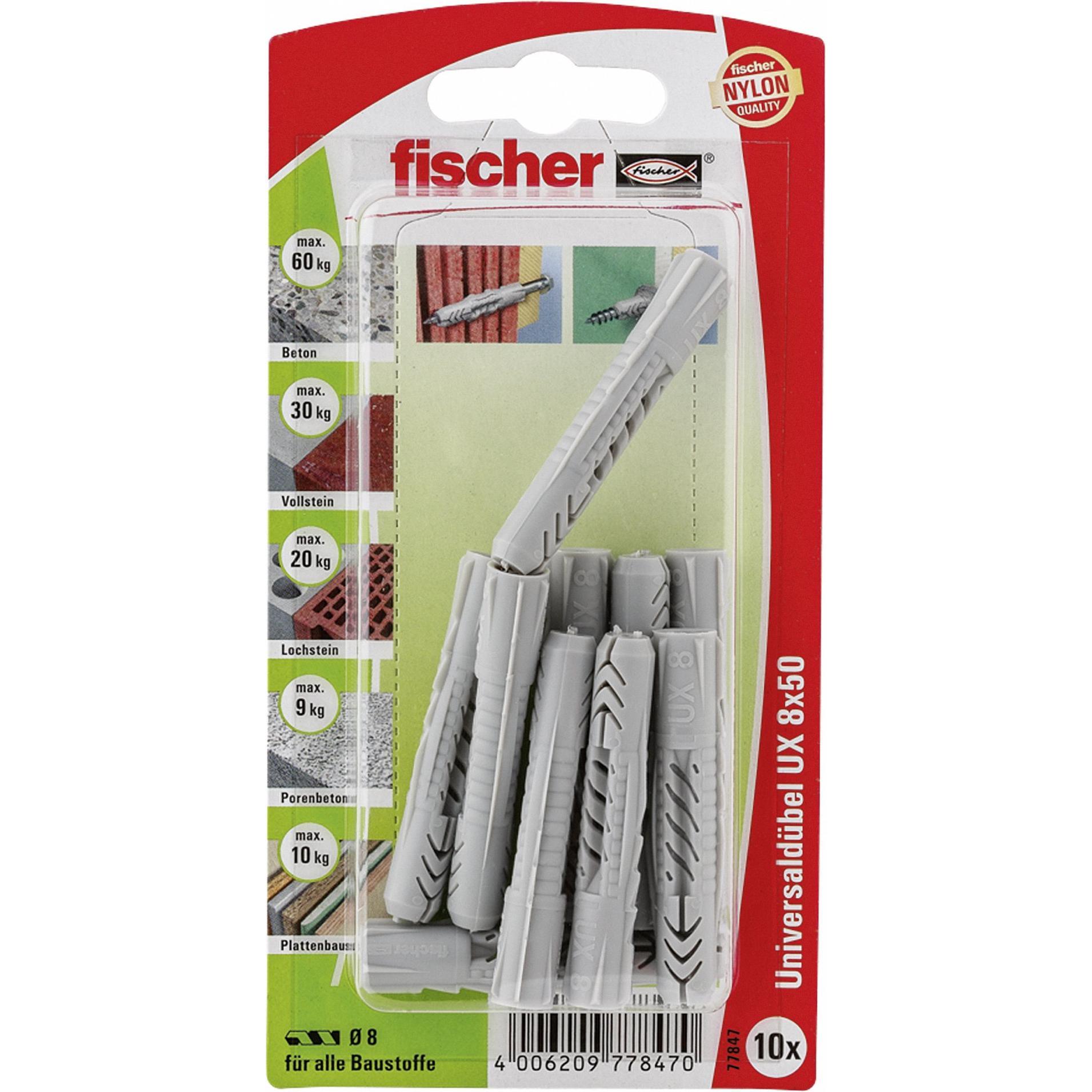 Fischer, Tassello, Spina universale UX 8x50 K (10 pz.)