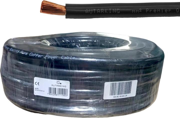 Autarking Batterie / Anlasserkabel Hochflexibel - 50mm2 schwarz -25m