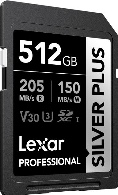 Image du produit Lexar Carte SDXC Silver Plus 512 GB (512 Go, SDXC, U3, UHS-I)
