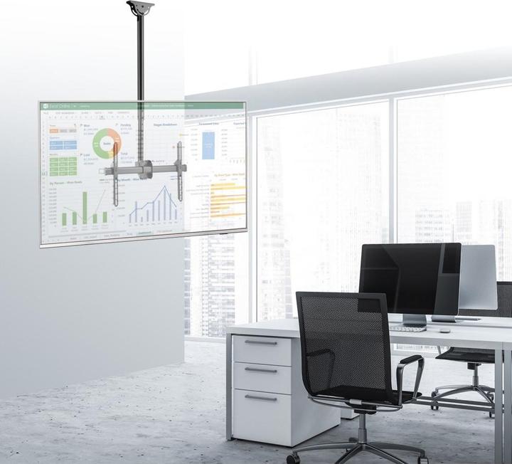 Actual product image Techly Mounting kit (ceiling mount, mounting bracket, telescopic rod) - for flat screens (Ceiling)