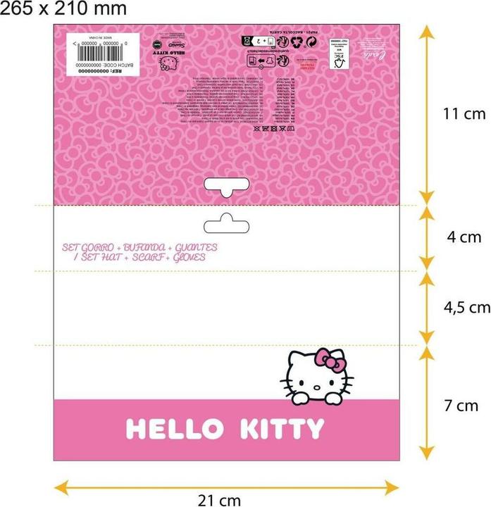 Actual product image Cerdá Hello Kitty winter set snood hat gloves