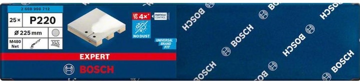 Produktbild Bosch Professional Zubehör EXPERT M480 Schleifnetz für Trockenbauschleifer, 225 mm, G 220, 25-tlg. (220)