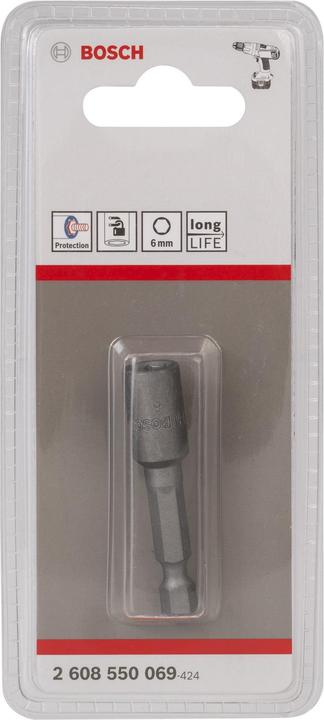Produktbild Bosch Professional Zubehör Steckschlüssel, 50 x 6 mm, M 3,5, mit Magnet (6 mm)