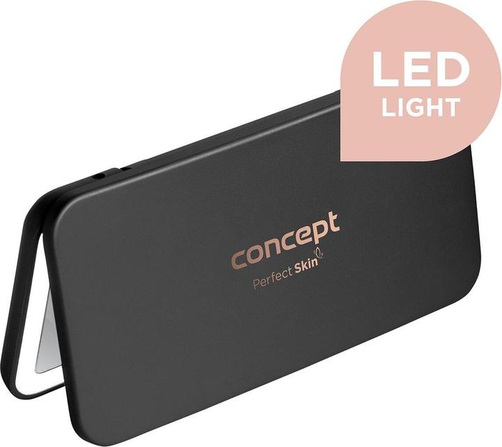 Actual product image Concept - Cosmetic pocket mirror with LED lighting black KZ2020