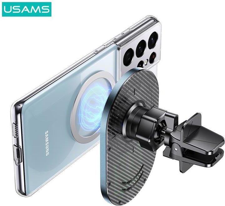 Produktbild Usams Uchwyt indukcyjny Magnetic Car Wireless Charging 15W do kratki went. szary/grey CD170DZ01 (US-