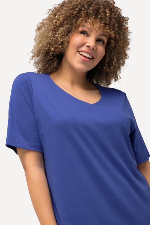 Produktbild Ulla Popken Shirt, doppellagige Vorderseite, Slim, Rundhals, Halbarm (56)