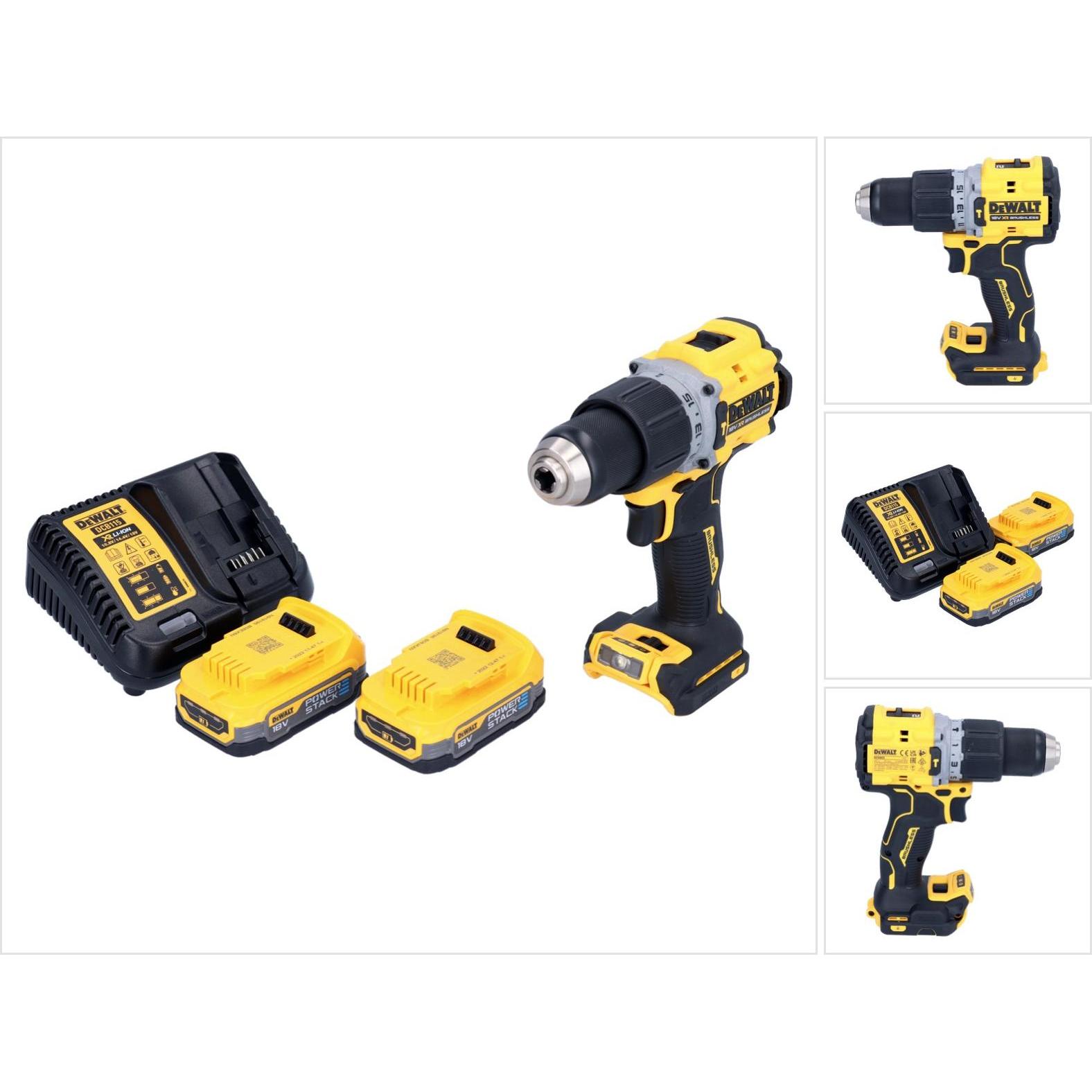 DeWalt, Trapano + Avvitatore a batteria, DCD 805 E2 Trapano a percussione a batteria 18 V 90 Nm brushless + 2x batteria 1,7 Ah + caricatore