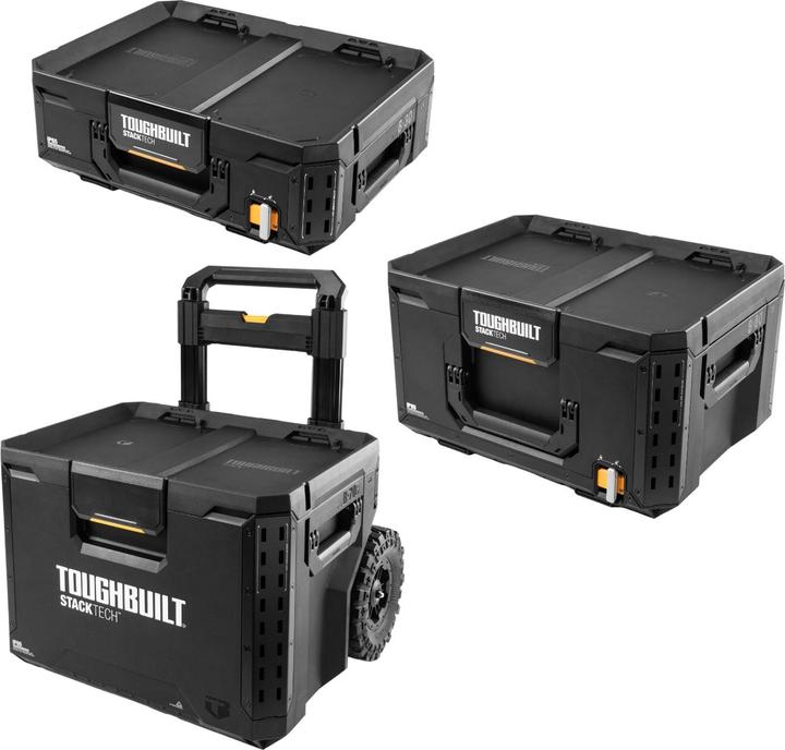 Produktbild ToughBuilt StackTech TB-B1S3-B-70R Werkzeugkisten Set mit Rollen 3 tlg. IP65 86 x 56 x 40 cm (3 x)