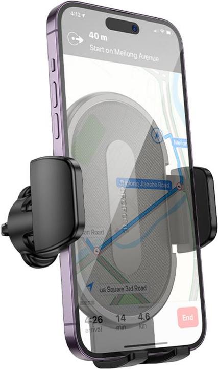 Actual product image Borofone - Car Holder (BH133) - for Air Vent, 360° Adjust, ABS Silicone, 4.7–7" - Black