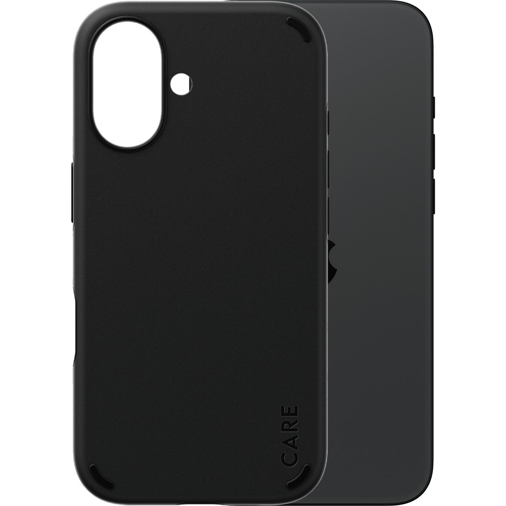 PanzerGlass CARE by  Feature Case Double Defense Schwarz iPhone 16 (Apple iPhone 16), Smartphone Hülle, Transparent