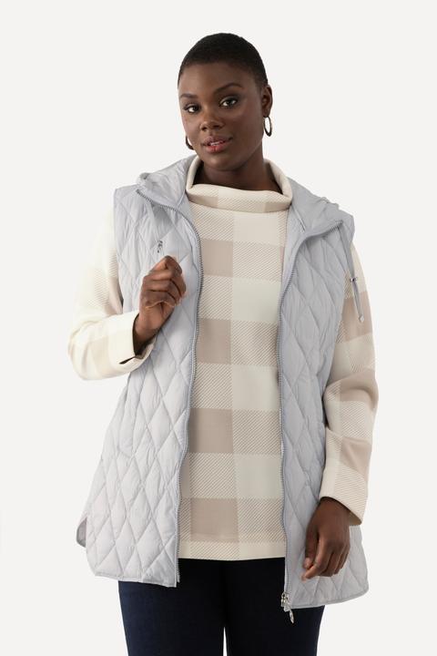 Produktbild Ulla Popken Steppweste, Zipper, Tunnelzug, Kapuze (54)